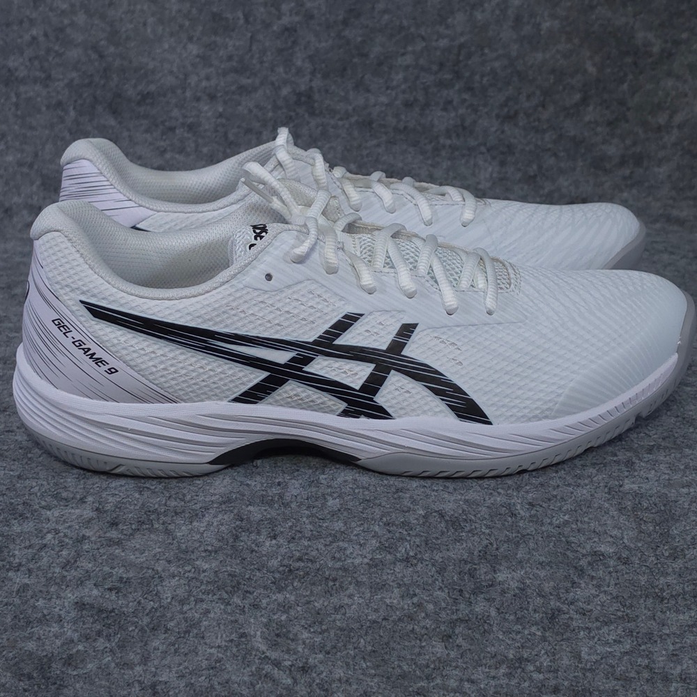 ASICS Gel-Game 9 Mens Tennis Shoes White Black 1041A337-100 Size 11 nwob